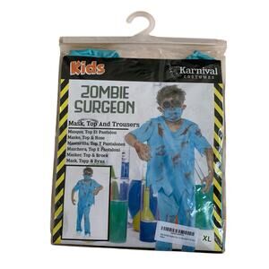 Zombie Surgeon Halloween Costome Kids Youth Boys Girls Size XL 9-10 Years Old